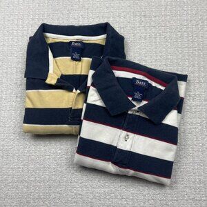 Bundle Lot x2 GH Bass & Co Striped Polo Shirt Short Sleeve Men XL Golf Preppy